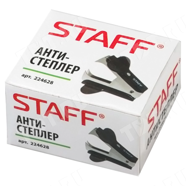Антистеплер STAFF для скоб №10 и №24/6, черный
