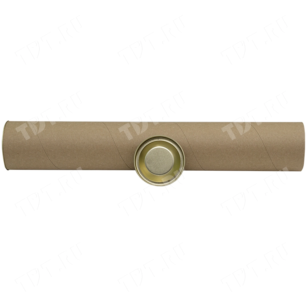 Картонный тубус с жестяной крышкой, 73*450 мм