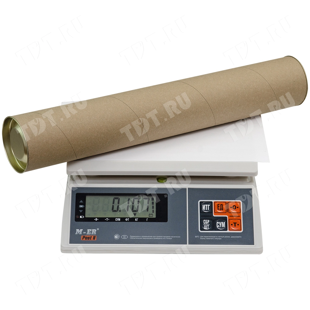 Картонный тубус с жестяной крышкой, 73*450 мм