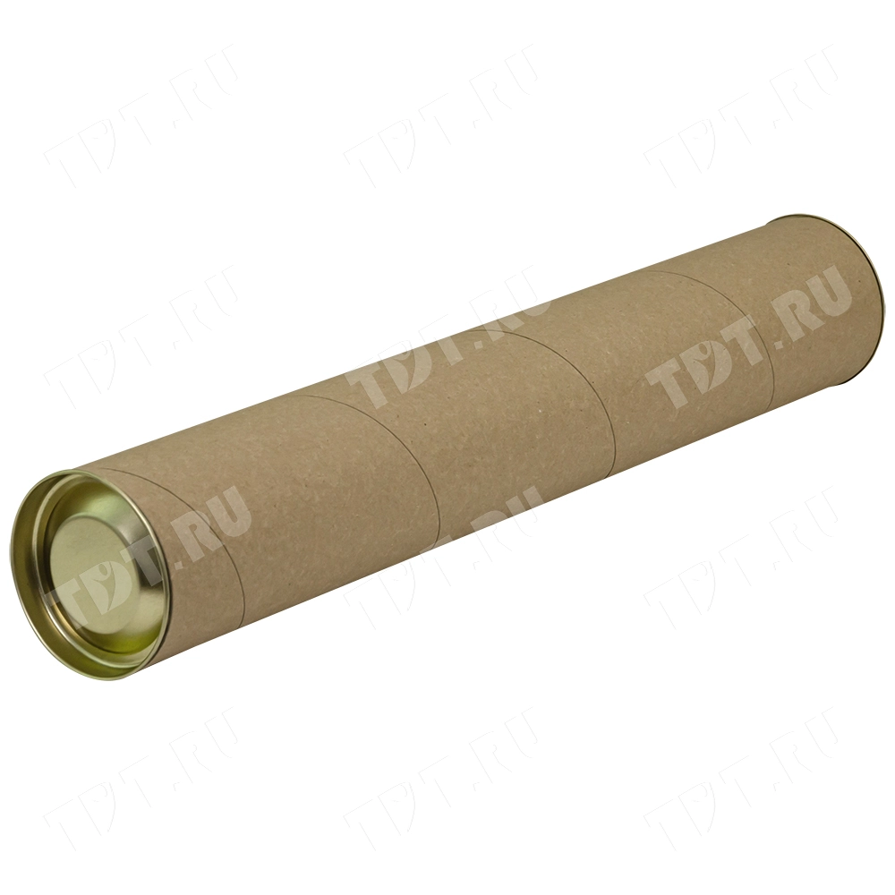 Картонный тубус с жестяной крышкой, 73*450 мм