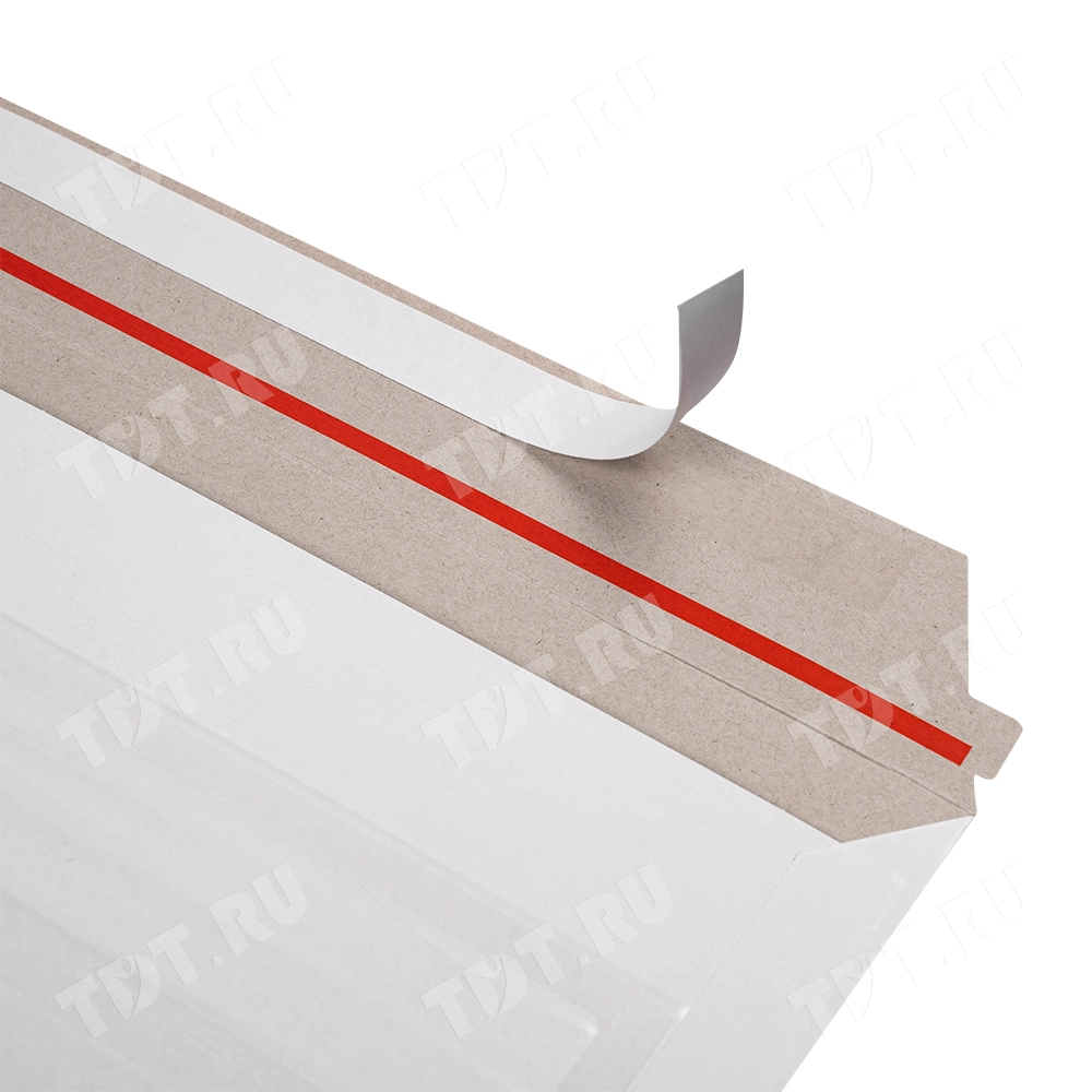 Картонный конверт с карманом для сопроводительных документов, 340*265+40 мм