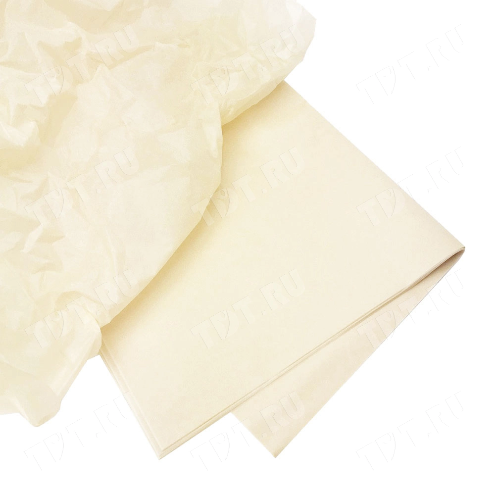 Бумага тишью для упаковки, кремовая, 50*66 см, 20 г/м², 10 листов