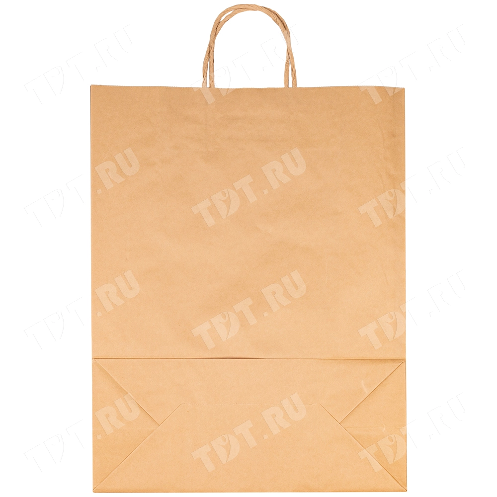 Крафт пакет с крученой ручкой «Бабочки», 80 г/м², 35*15*45 см