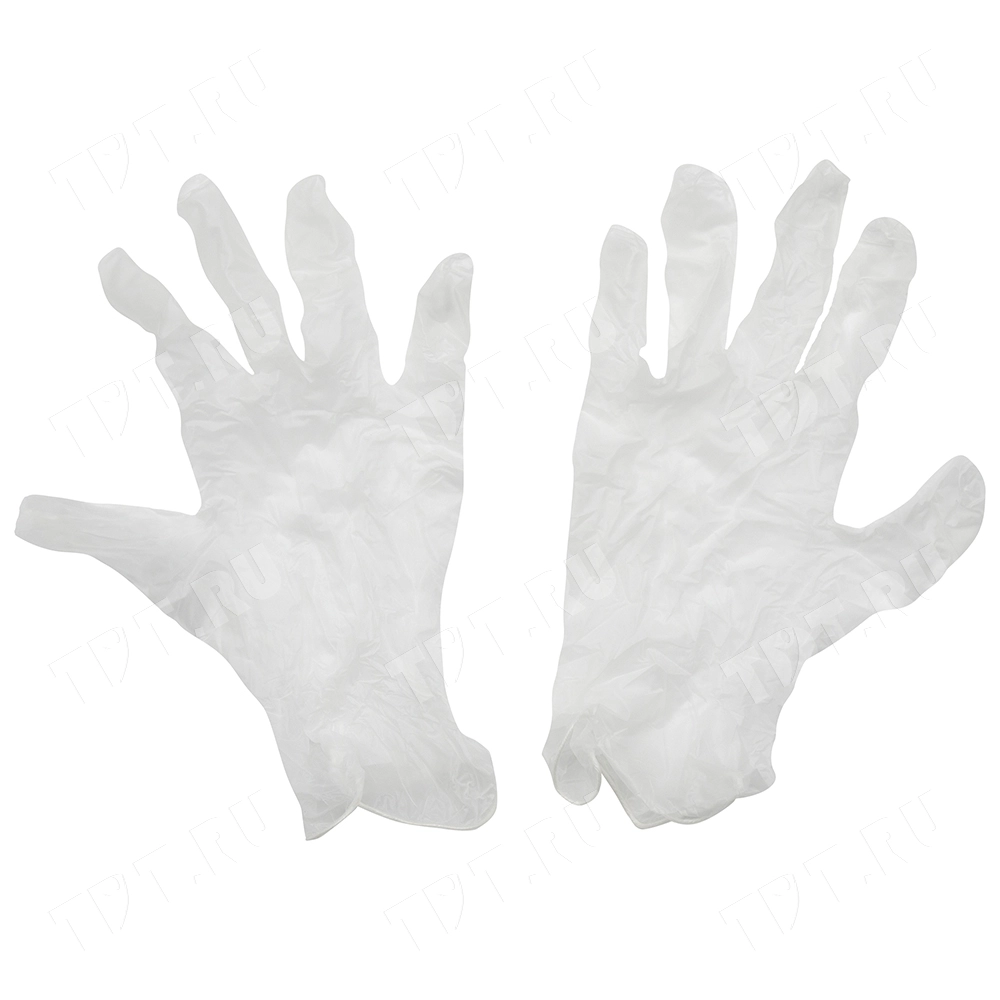 Перчатки виниловые Aviora, бело-прозрачные, размер L, 100 шт./уп.