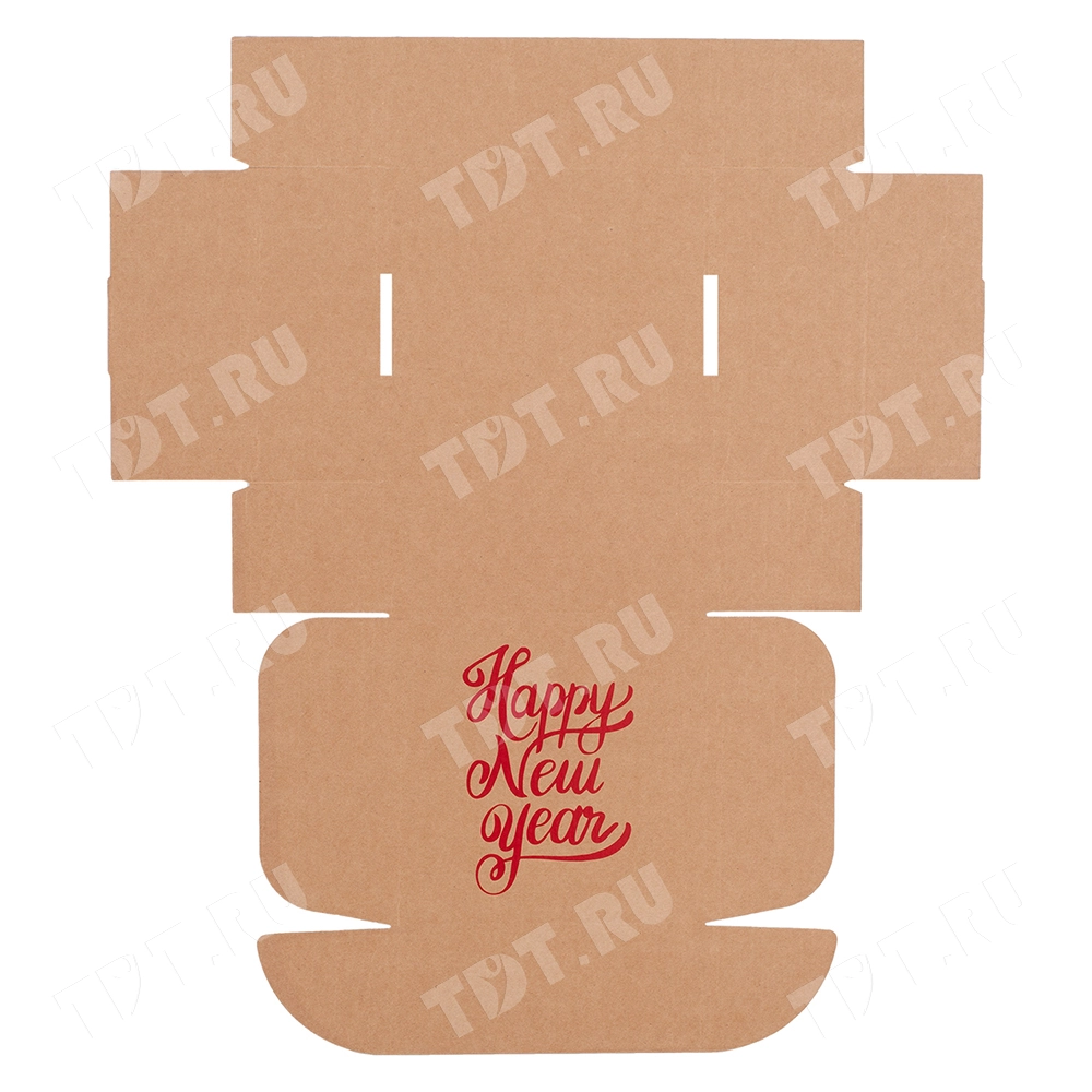 Подарочная коробка «Happy New year», красная, 190*190*80 мм