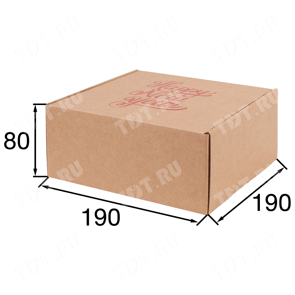 Подарочная коробка «Happy New year», красная, 190*190*80 мм