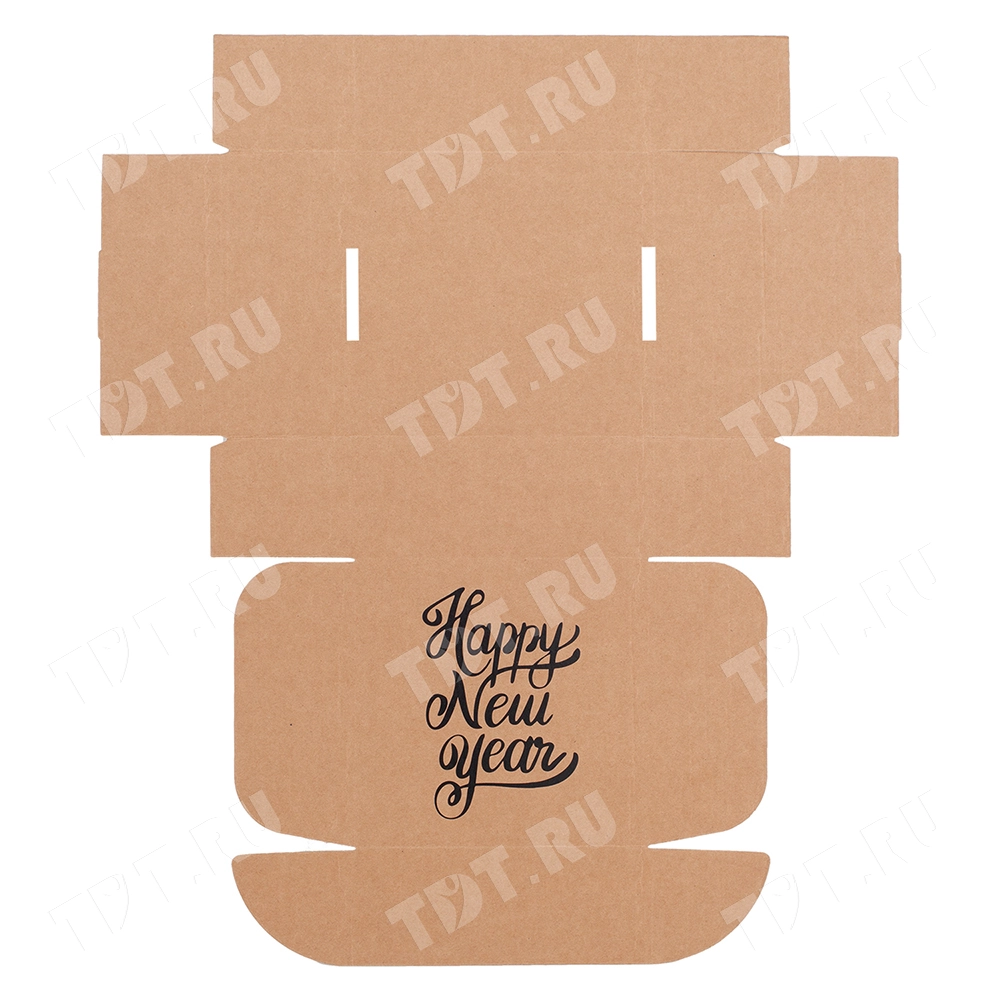 Подарочная коробка «Happy New year», чёрная, 190*190*80 мм