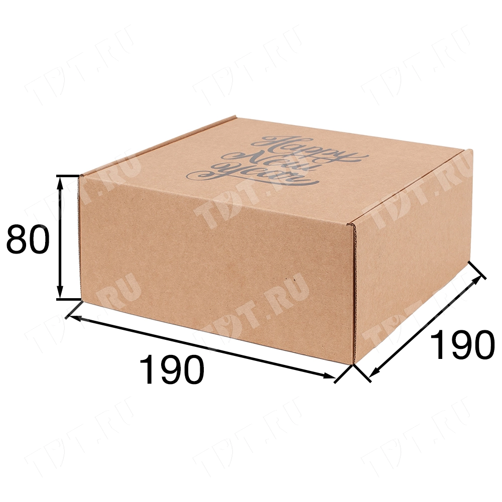 Подарочная коробка «Happy New year», чёрная, 190*190*80 мм