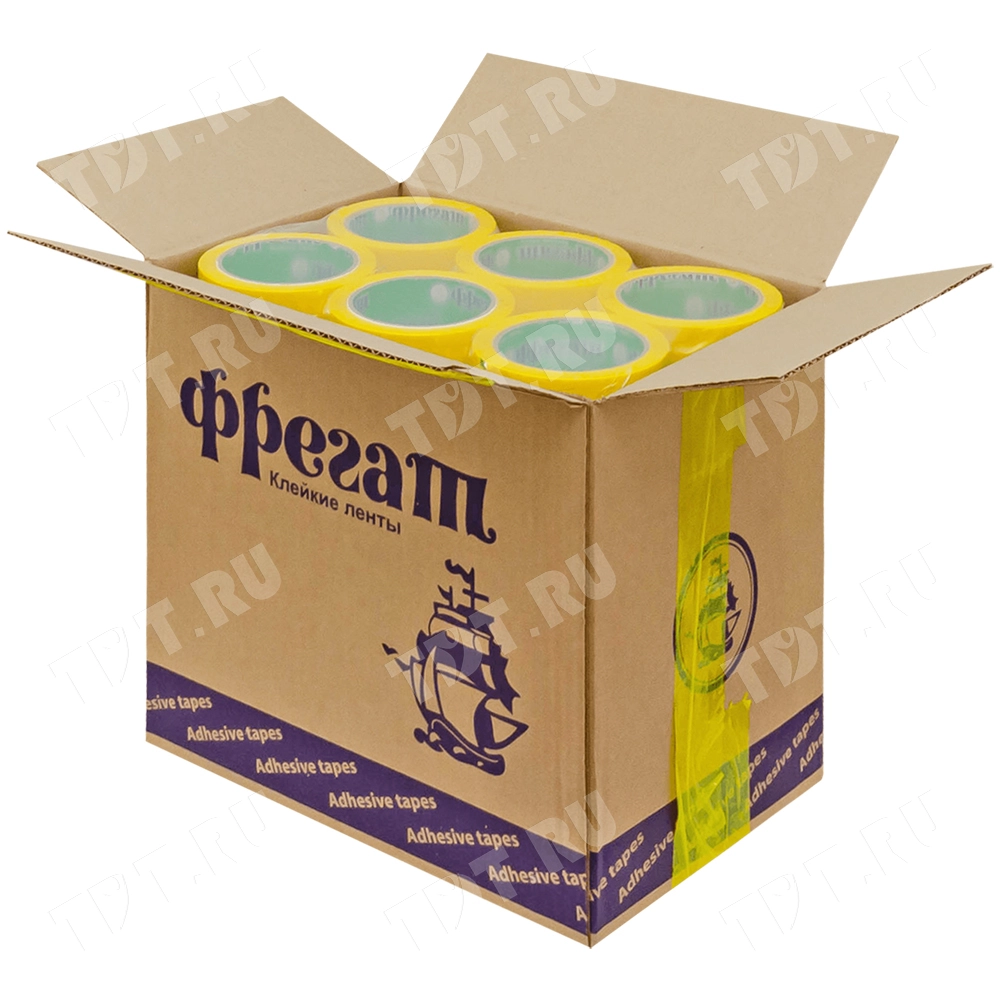 Клейкая лента желтая Фрегат, 48мм*66м*43мкм