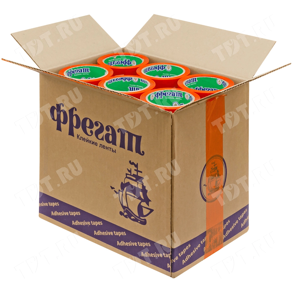 Клейкая лента оранжевая Фрегат, 48мм*66м*43мкм