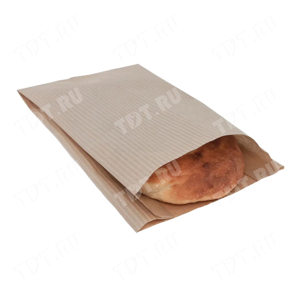 Крафт пакет универсальный, коричневый в полоску, 350*200+100 мм, 50 шт.