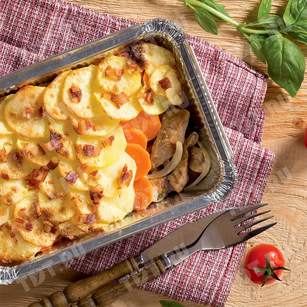 Алюминиевые формы для запекания мяса, рыбы, овощей, 1000 мл, 2 шт.