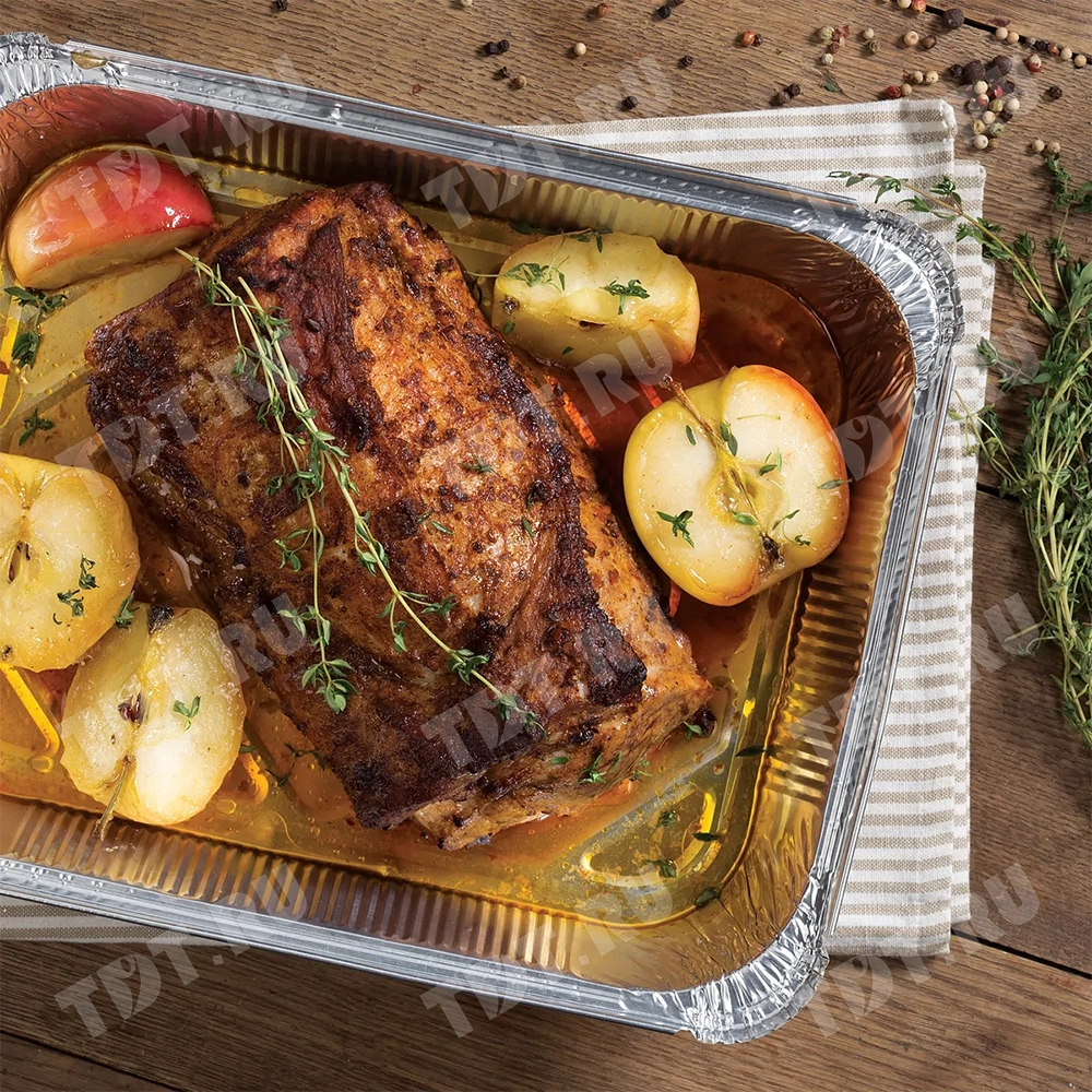 Алюминиевая форма для запекания мяса, рыбы, овощей, 3000 мл, 1 шт.