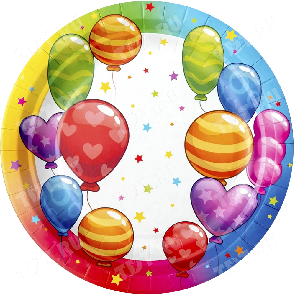 Круглые тарелки «Шарики», картонные, ∅ 180 мм, 6 шт.