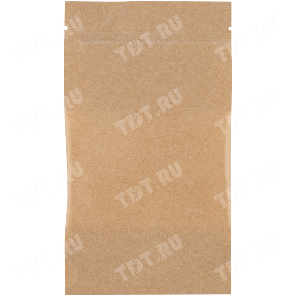 Крафт дой-пак с zip lock, прямоугольное окно 7-10 см, 10.5*3.5*18.5 см, 50 шт.