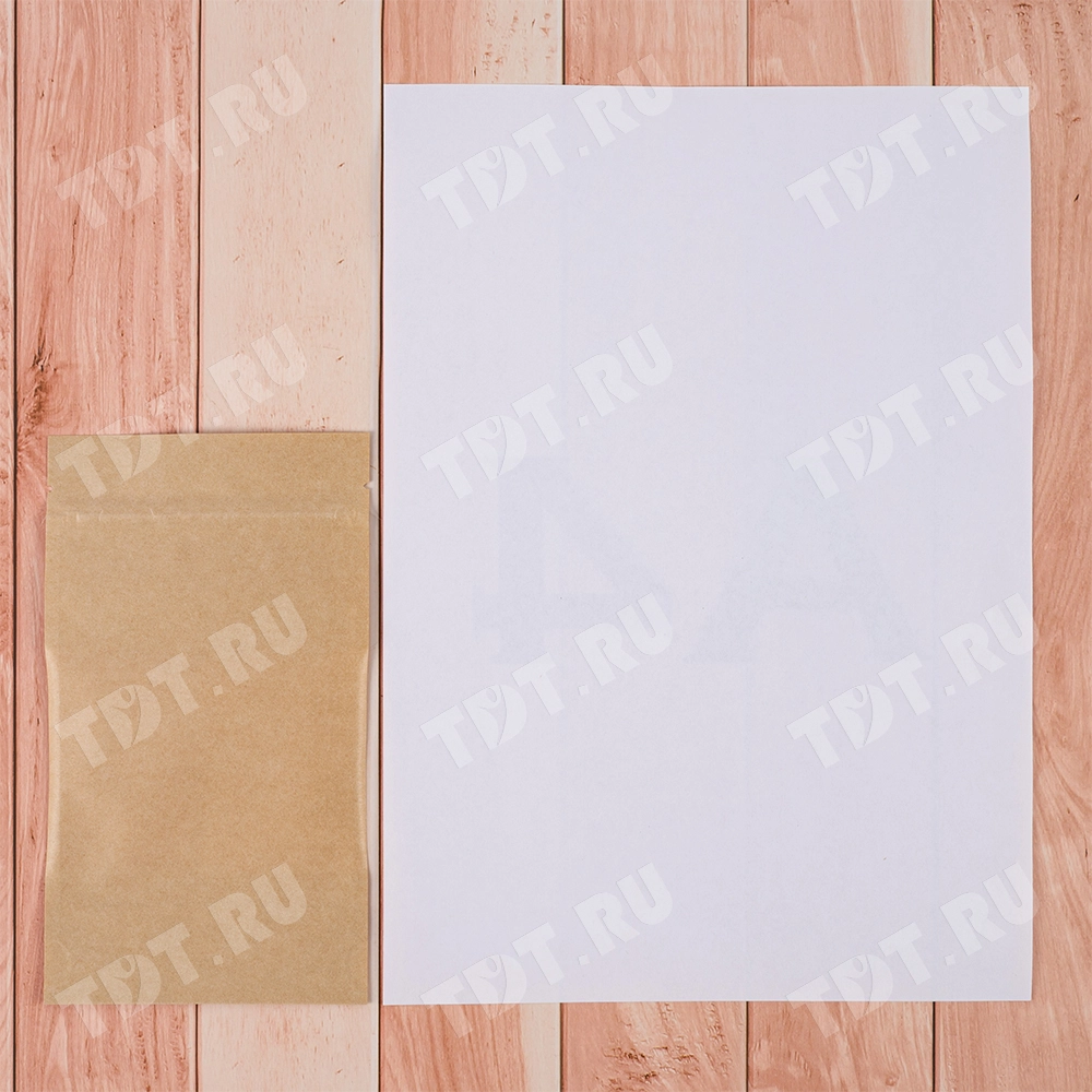 Крафт дой-пак с zip lock, прямоугольное окно 7-10 см, 10.5*3.5*18.5 см, 50 шт.