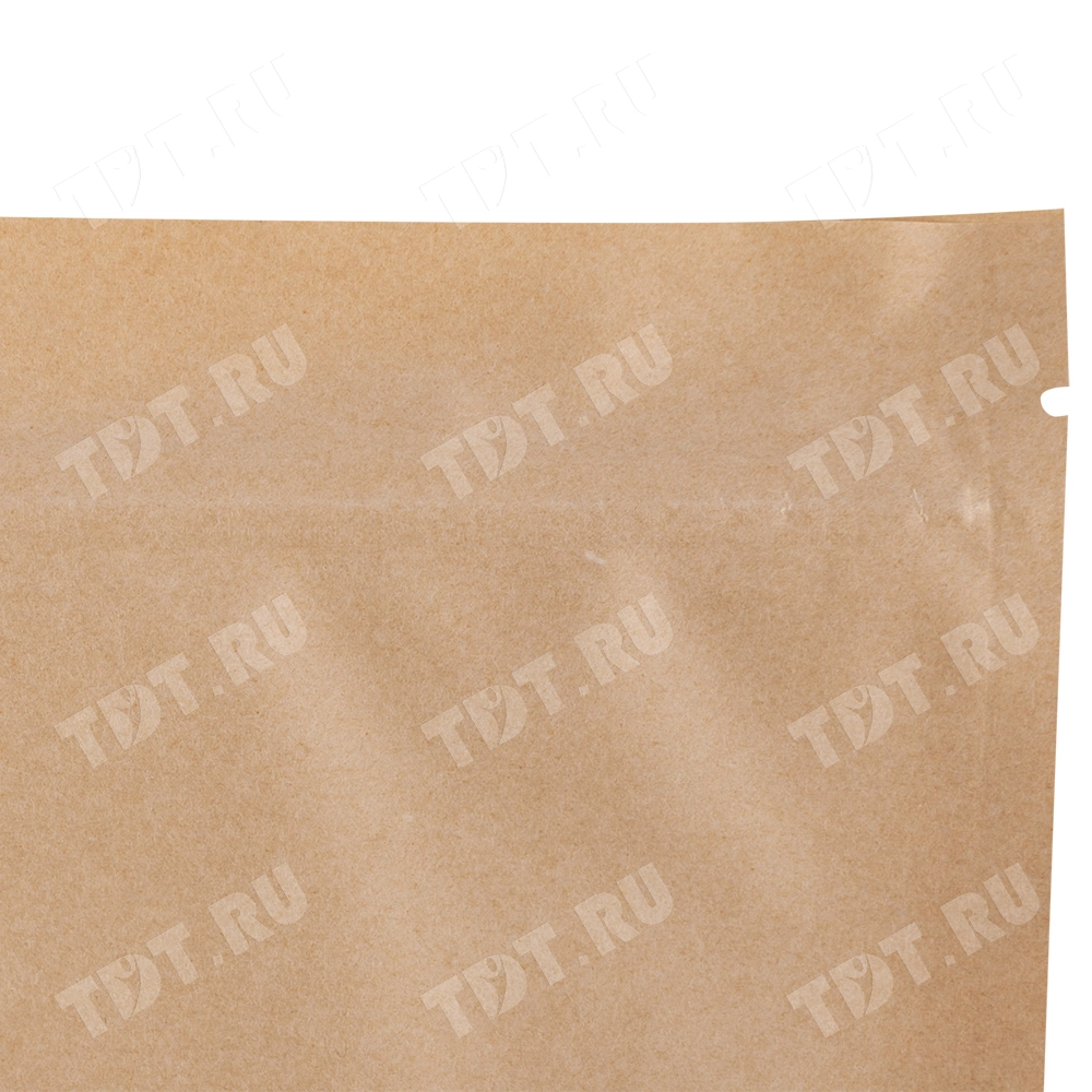 Крафт дой-пак с zip lock, прямоугольное окно 7-10 см, 10.5*3.5*18.5 см, 50 шт.