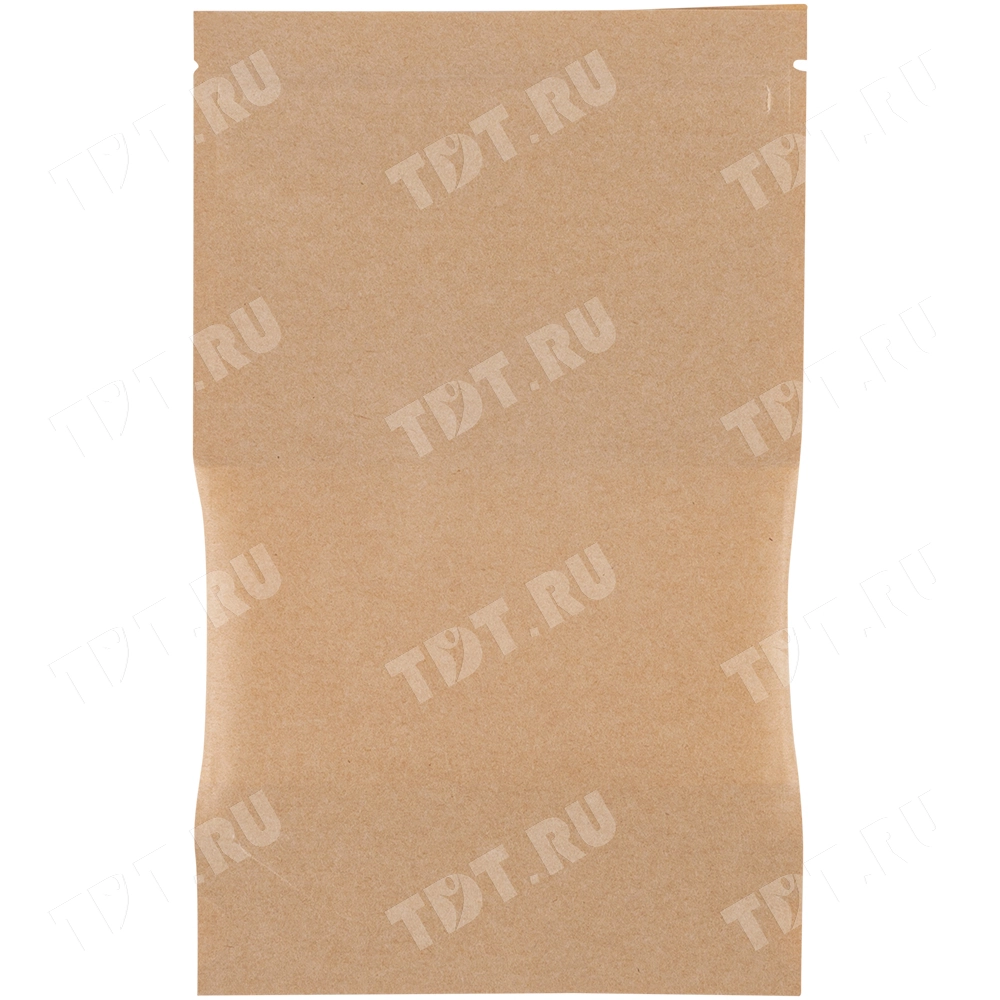 Крафт дой-пак с zip lock, прямоугольное окно 7 см, 13.5*4*22.5 см, 50 шт.