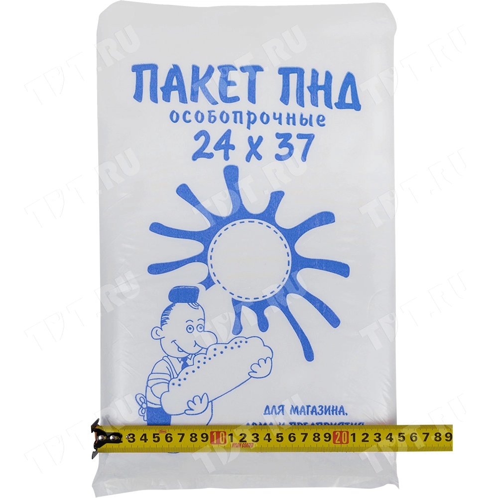 Пакеты фасовочные ПНД в пластах, особопрочные, 24*37см, 10 мкм