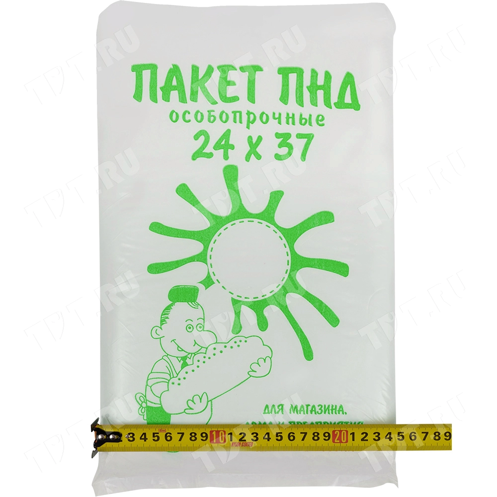 Пакеты фасовочные ПНД в пластах, особопрочные, 24*37см, 12 мкм