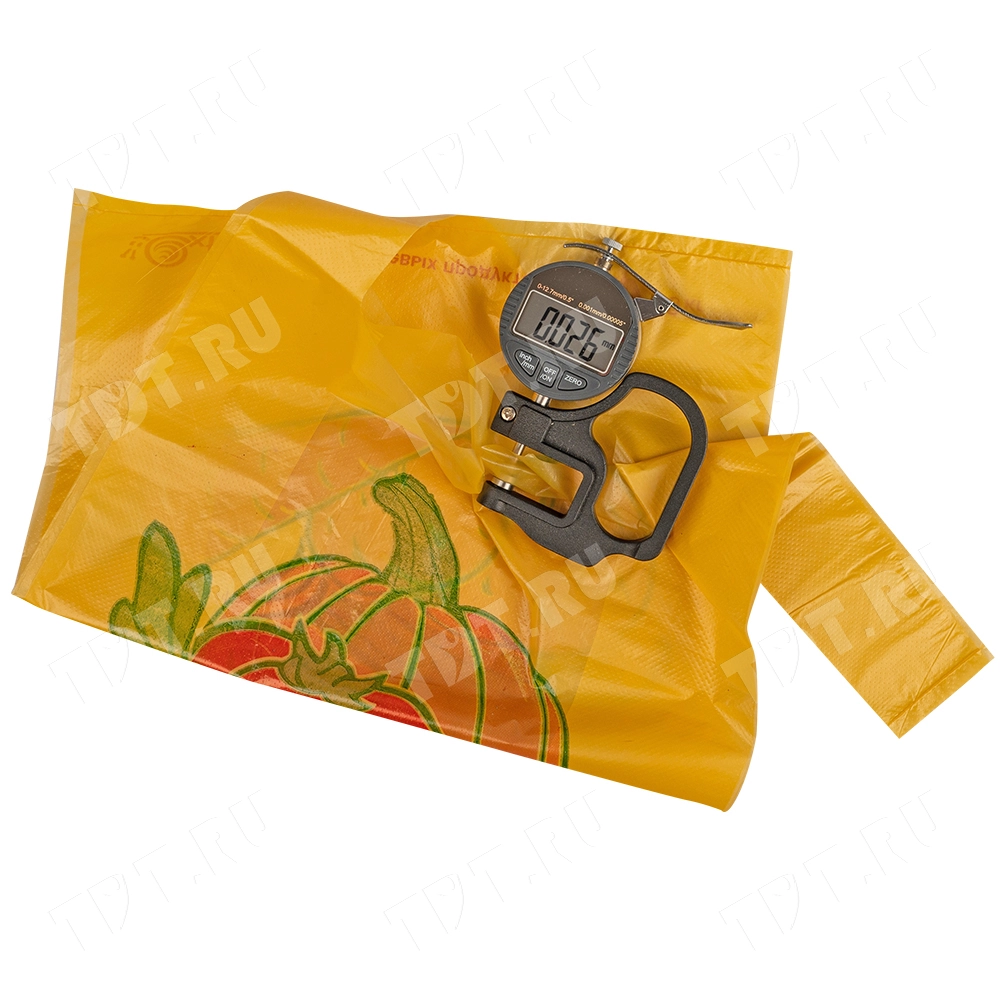 Пакет майка ПНД «Овощи» желтый, 30+16*55см, 25 мкм, 100шт.