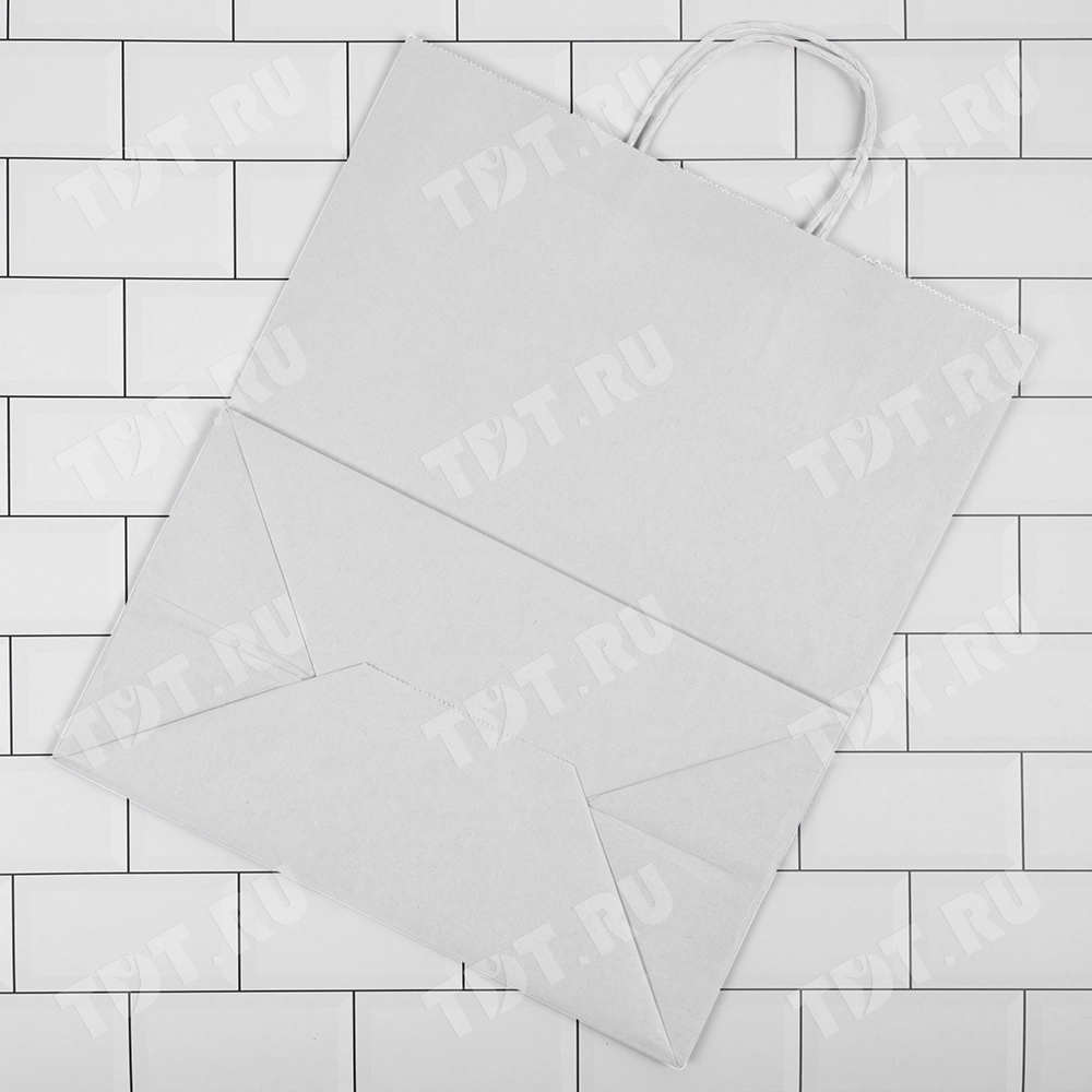 Белый пакет с крученой ручкой, 80 г/м², 35*15*45 см