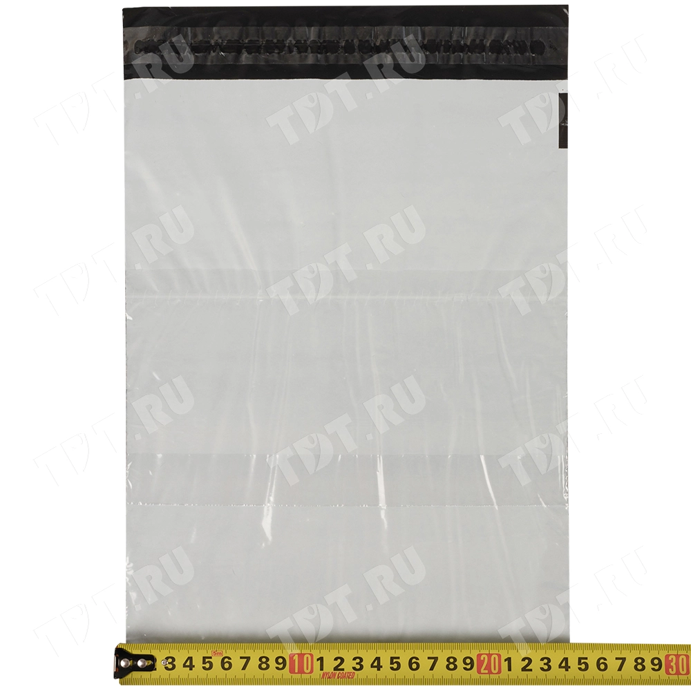 Курьер-пакет белый без печати, с карманом, 240*320+40 мм, 50 мкм, 1 шт.