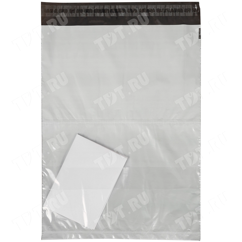 Курьер-пакет белый без печати, с карманом, 290*400+40 мм, 50 мкм, 1 шт.