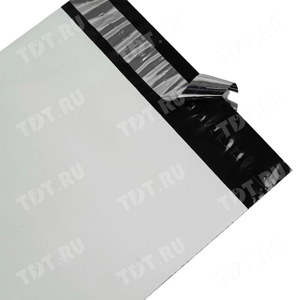 Курьер-пакет белый без печати, без кармана, 165*240+40 мм, 50 мкм, 1 шт.