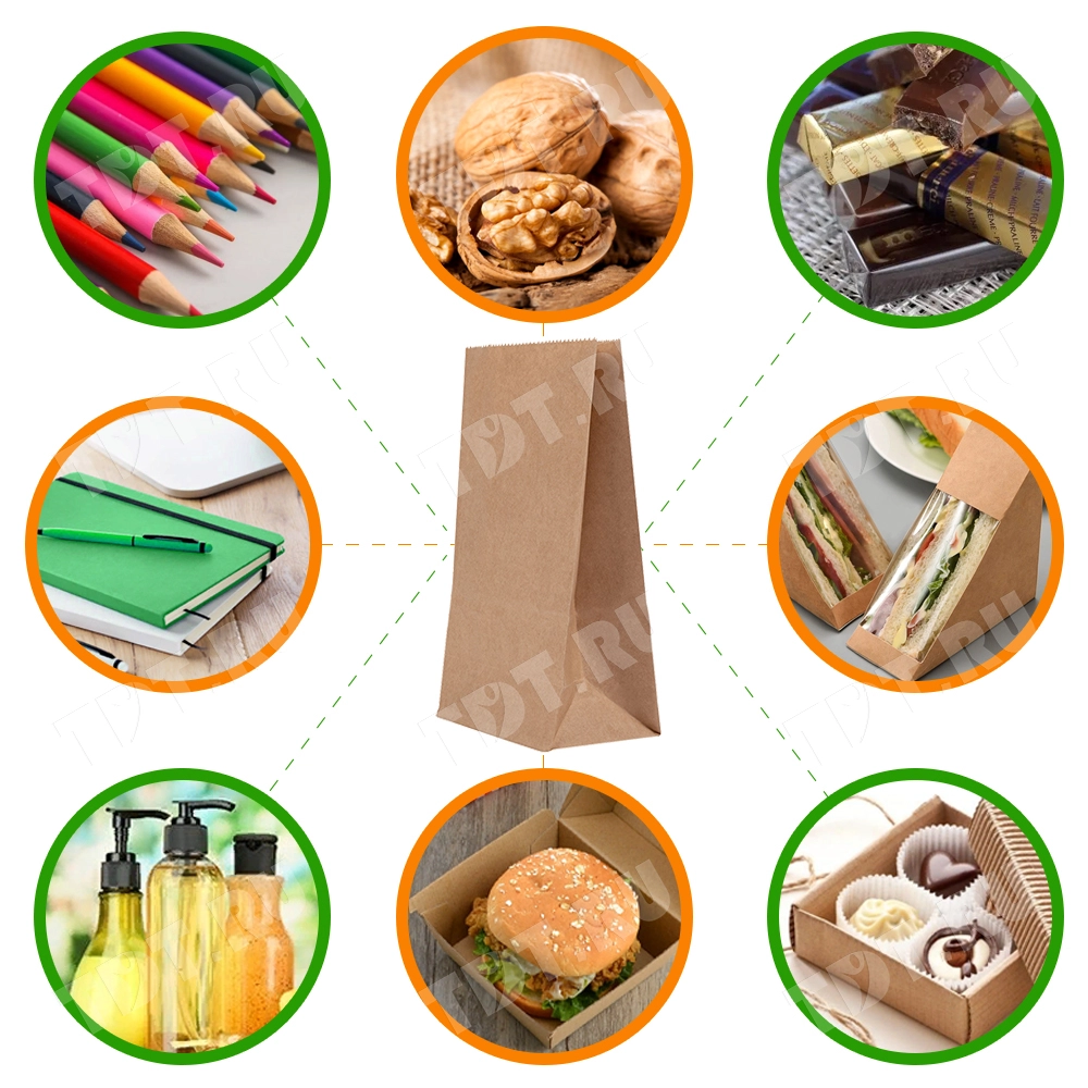 Крафт пакет без ручек, 70 г/м², 15*9.5*30 см