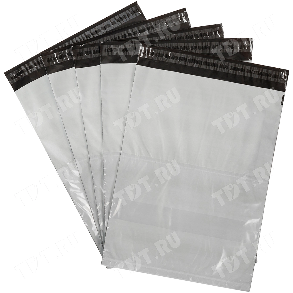 Курьер-пакет белый без печати, с карманом, 300*400+40 мм, 50 мкм, 1 шт.