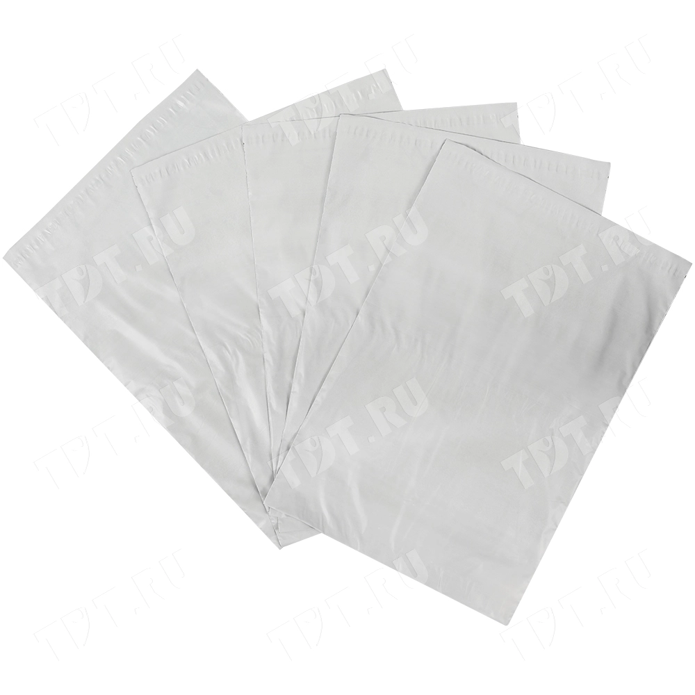 Курьер-пакет белый без печати, с карманом, 300*400+40 мм, 50 мкм, 1 шт.