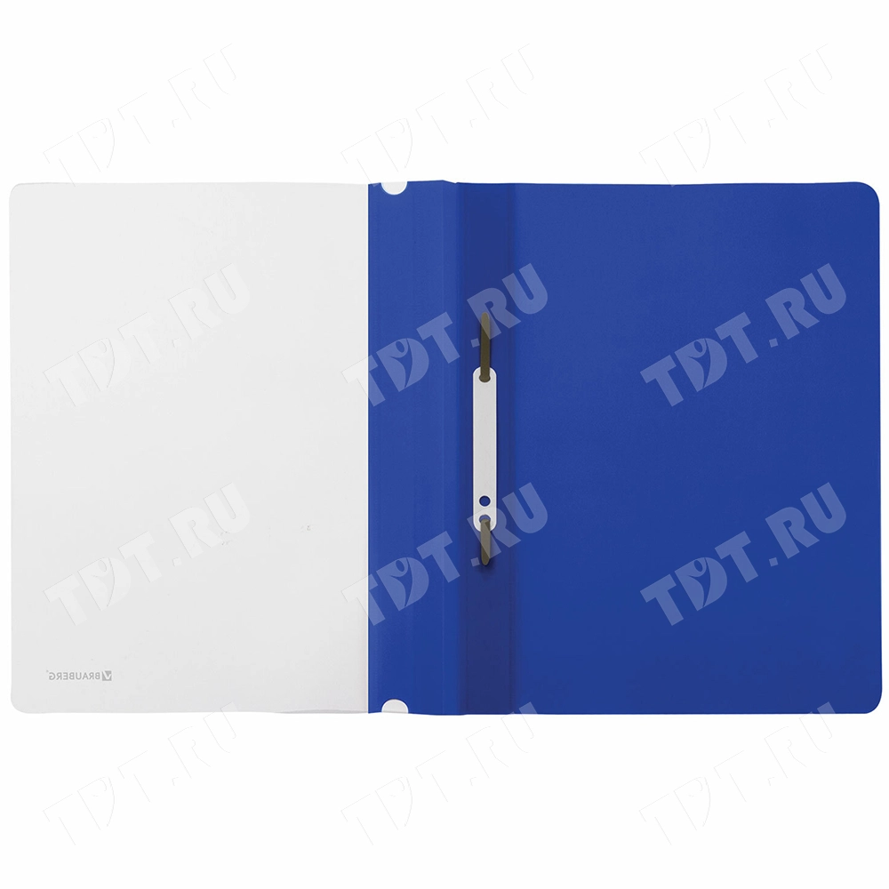 Пластиковый скоросшиватель BRAUBERG, А4, 130/180 мкм, синий
