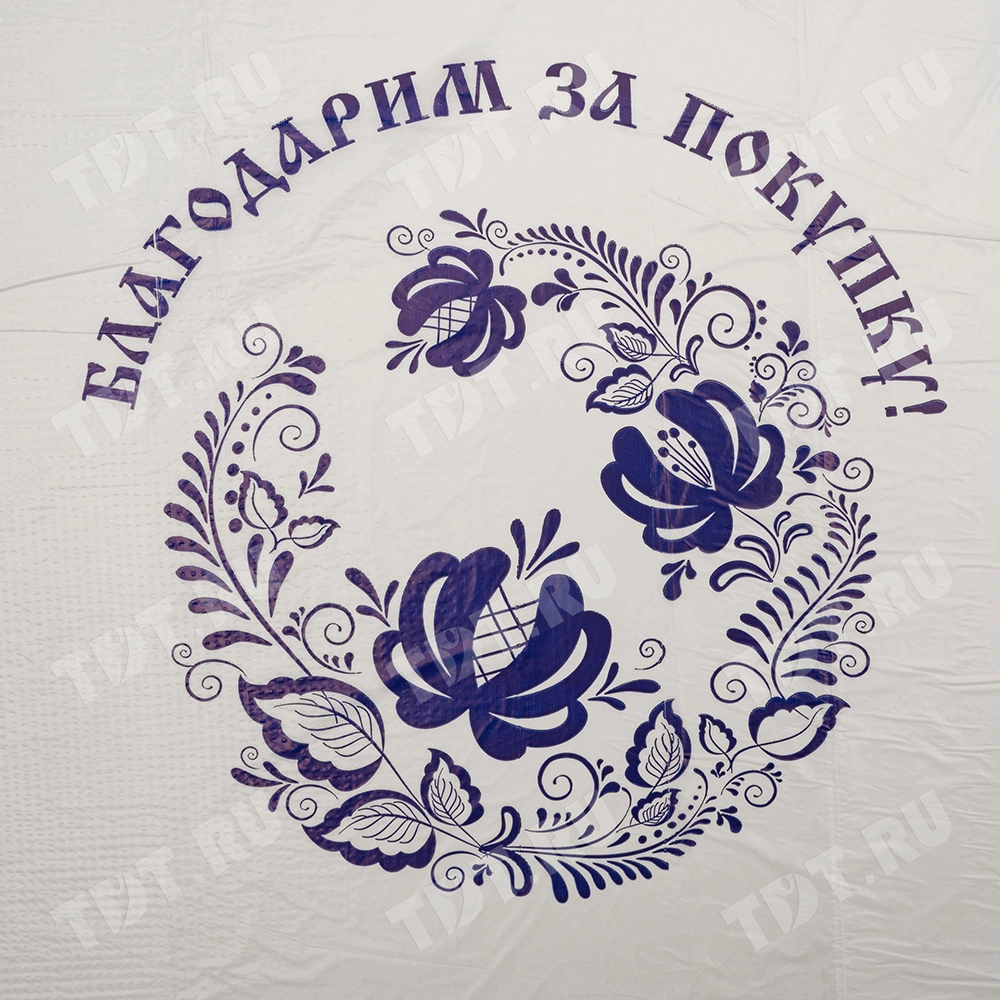 Пакет майка ПНД «Гжель» белый, 28+16*50см, 11 мкм, 100шт.