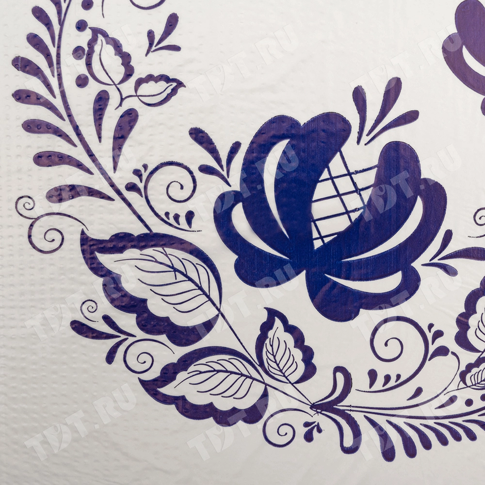 Пакет майка ПНД «Гжель» белый, 28+16*50см, 11 мкм, 100шт.