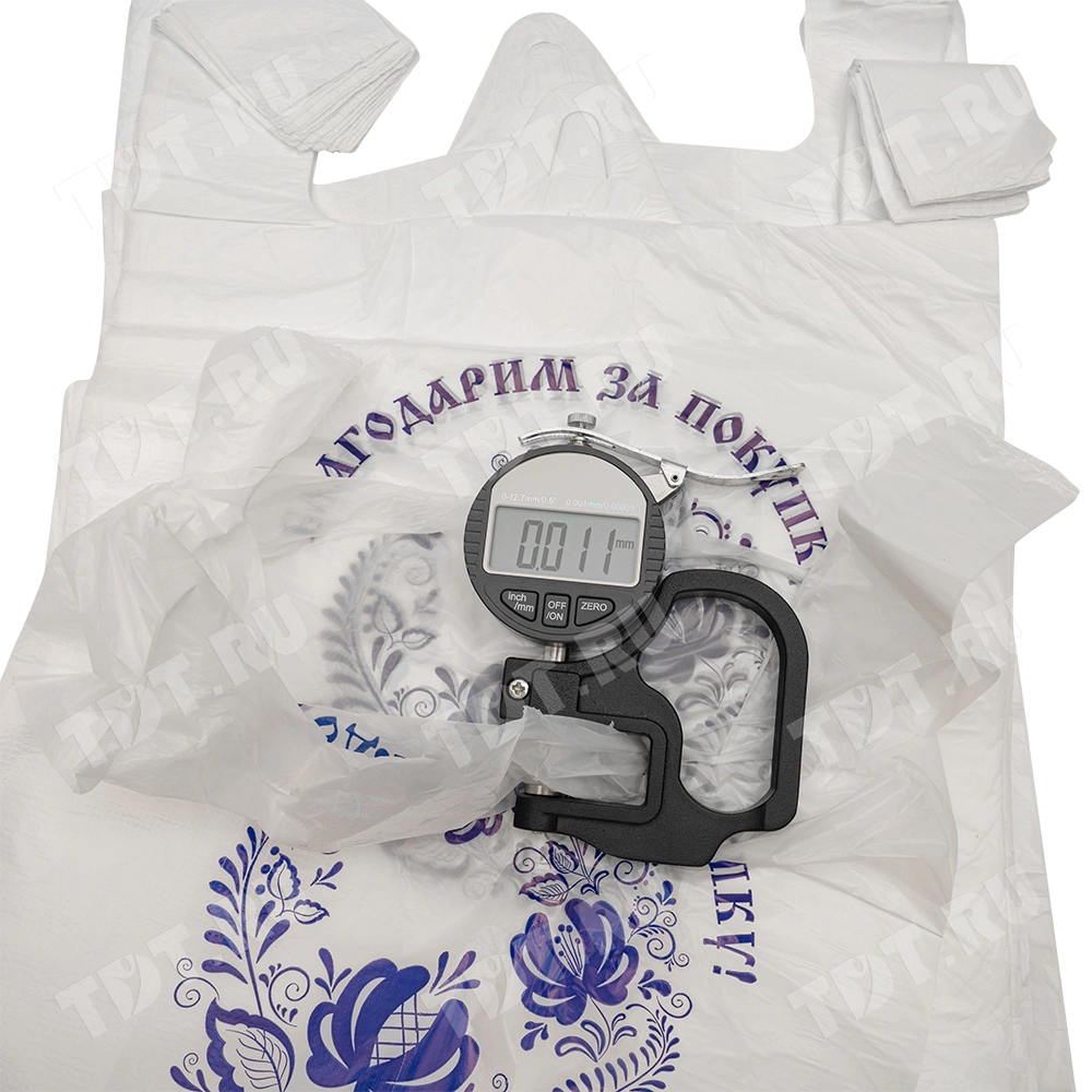 Пакет майка ПНД «Гжель» белый, 28+16*50см, 11 мкм, 100шт.