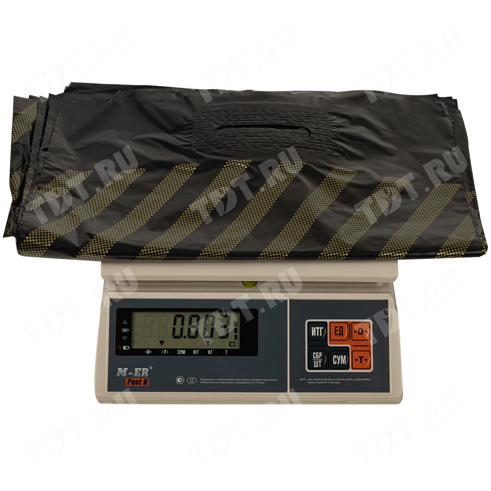 Пакет ПВД с вырубной ручкой «Полоса», 40*48+3 см, 45 мкм, 50 шт./уп.