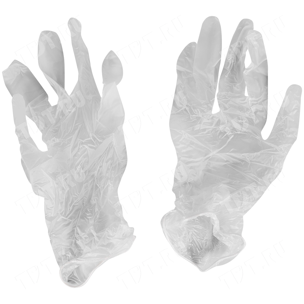 Перчатки виниловые A.D.M., белые, размер M, 100 шт./уп.