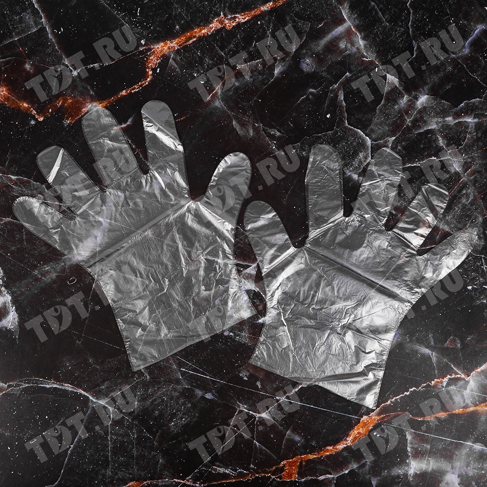 Перчатки полиэтиленовые A.D.M., Лайт, прозрачные, размер L, 100шт./уп.