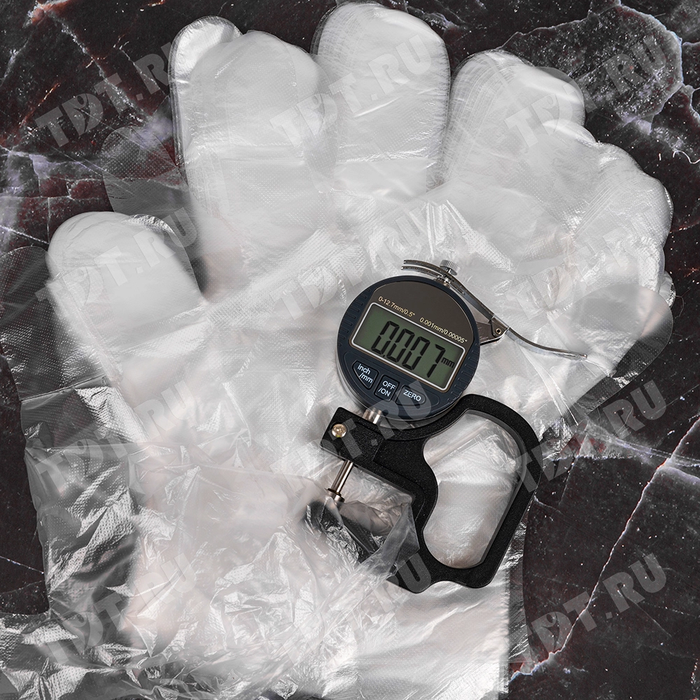 Перчатки полиэтиленовые A.D.M., Лайт, прозрачные, размер L, 100шт./уп.