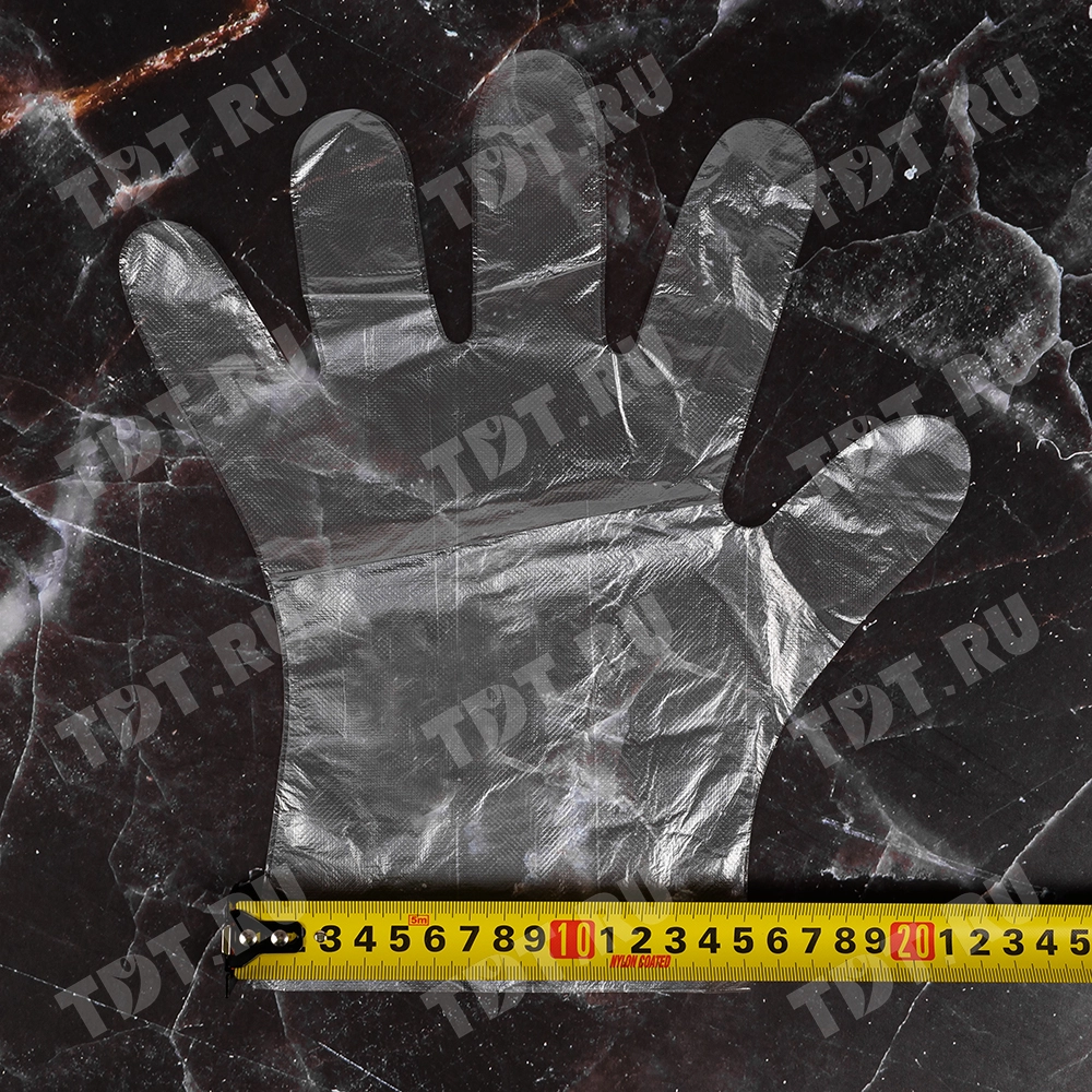 Перчатки полиэтиленовые A.D.M., Лайт, прозрачные, размер L, 100шт./уп.