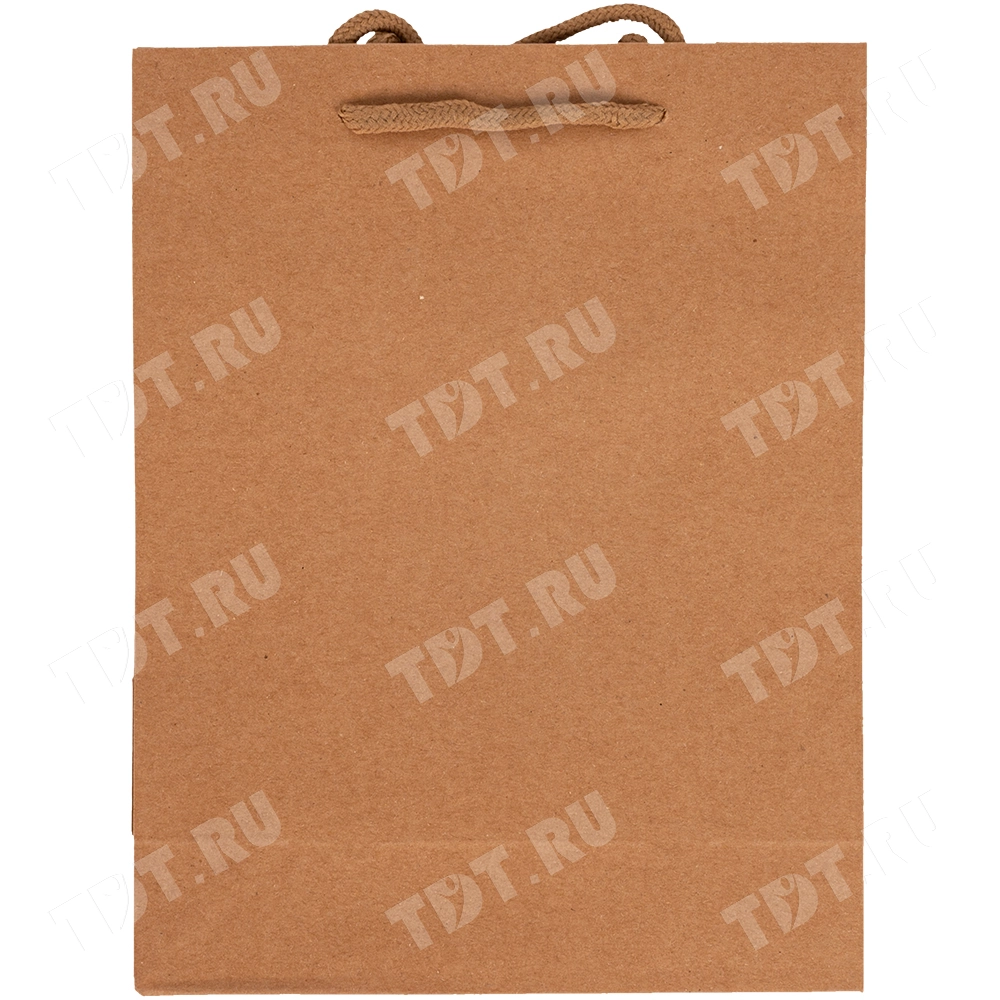 Крафт пакет с веревочной ручкой, 120 г/м², 19*8*24 см