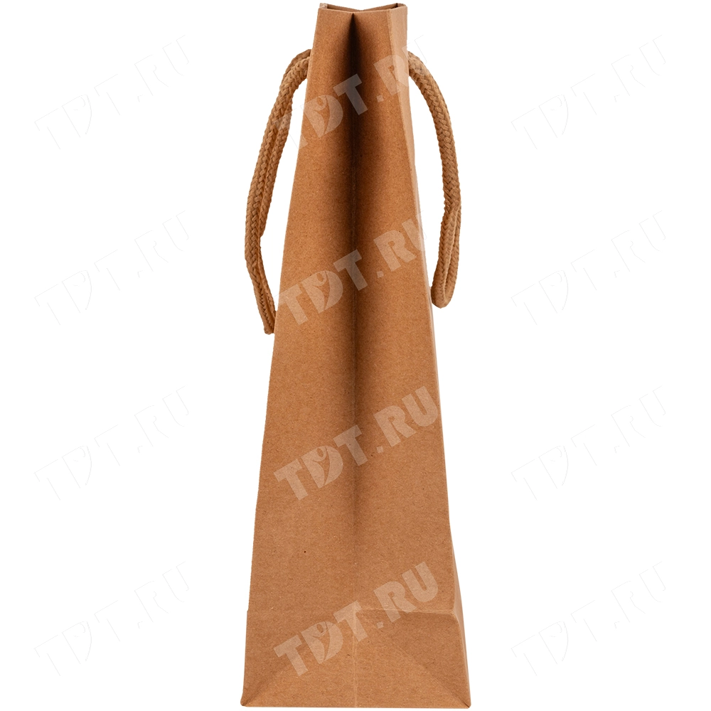Крафт пакет с веревочной ручкой, 120 г/м², 19*8*24 см