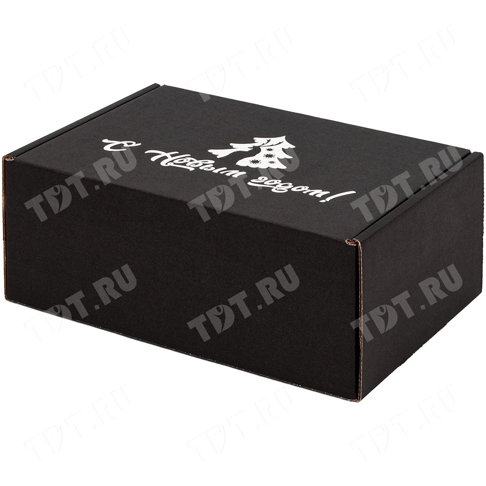 Подарочная коробка «С Новым годом!», чёрная, 210*150*90 мм