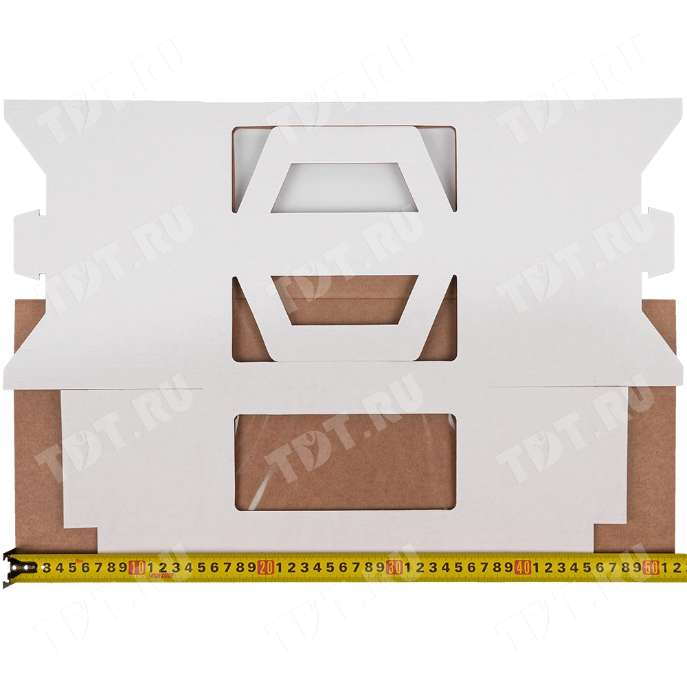 Короб для торта, с окнами и ручками, белый, 220*220*150 мм