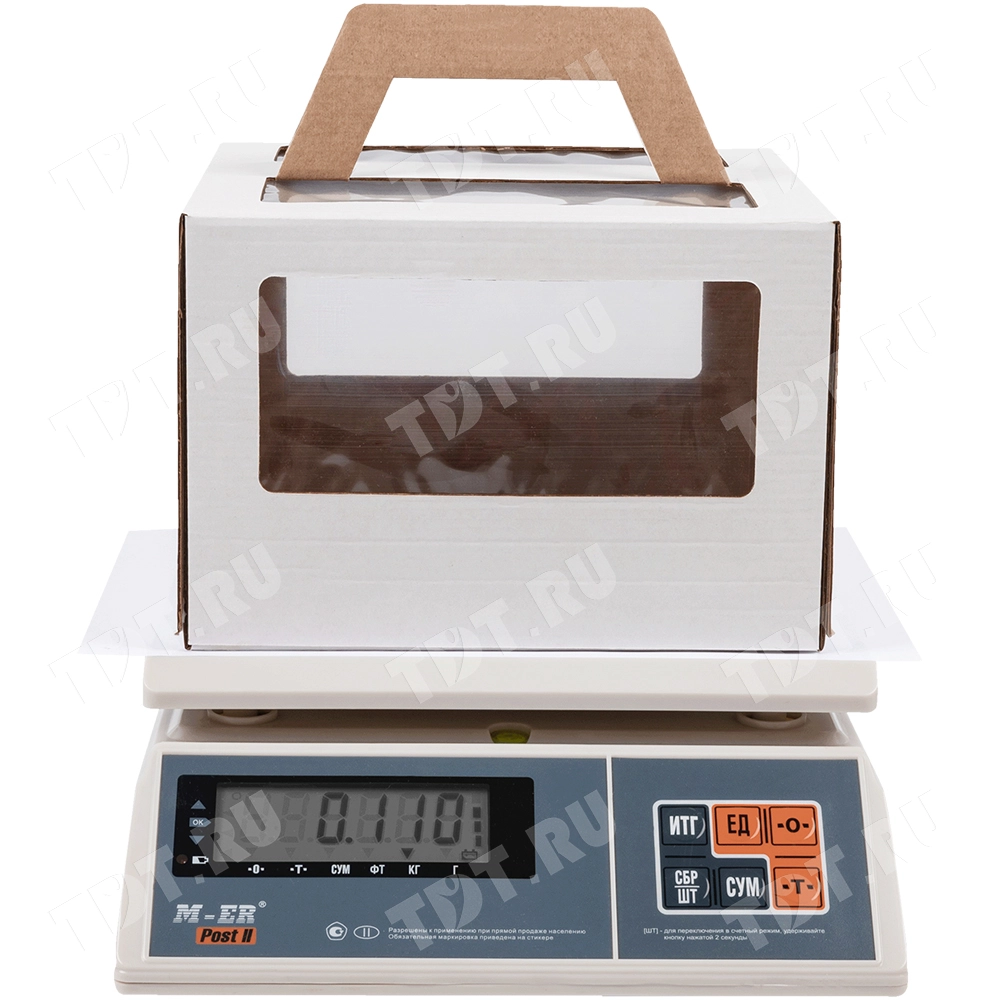 Короб для торта, с окнами и ручками, белый, 220*220*150 мм