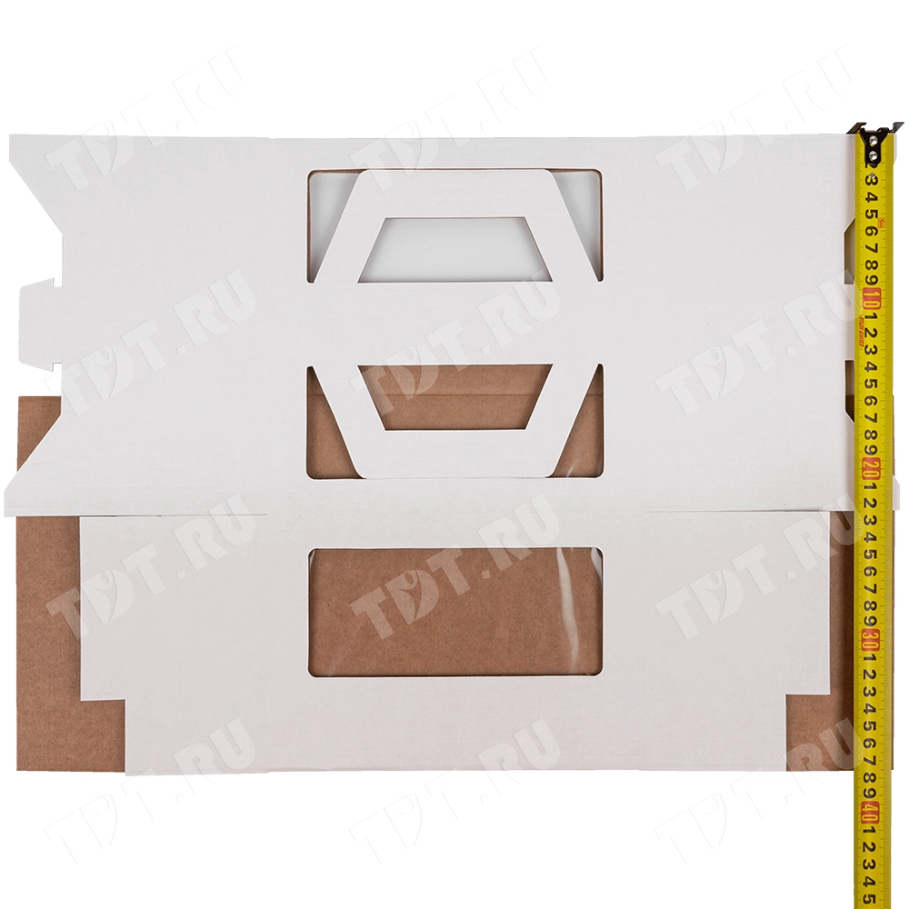 Короб для торта, с окнами и ручками, белый, 220*220*150 мм