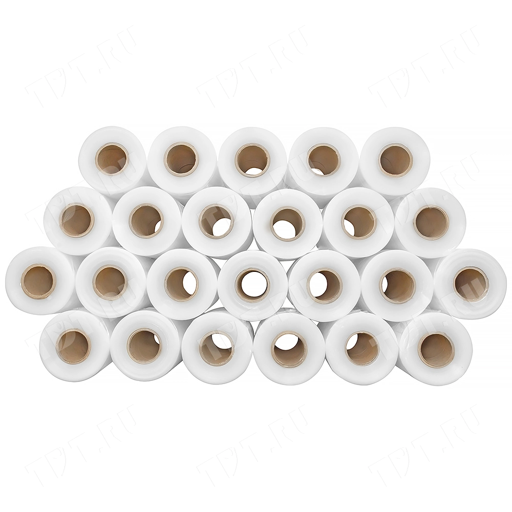 Стрейч пленка прозрачная, микро-ролик, 125 мм, 20 мкм, 0.5 кг, 1 сорт