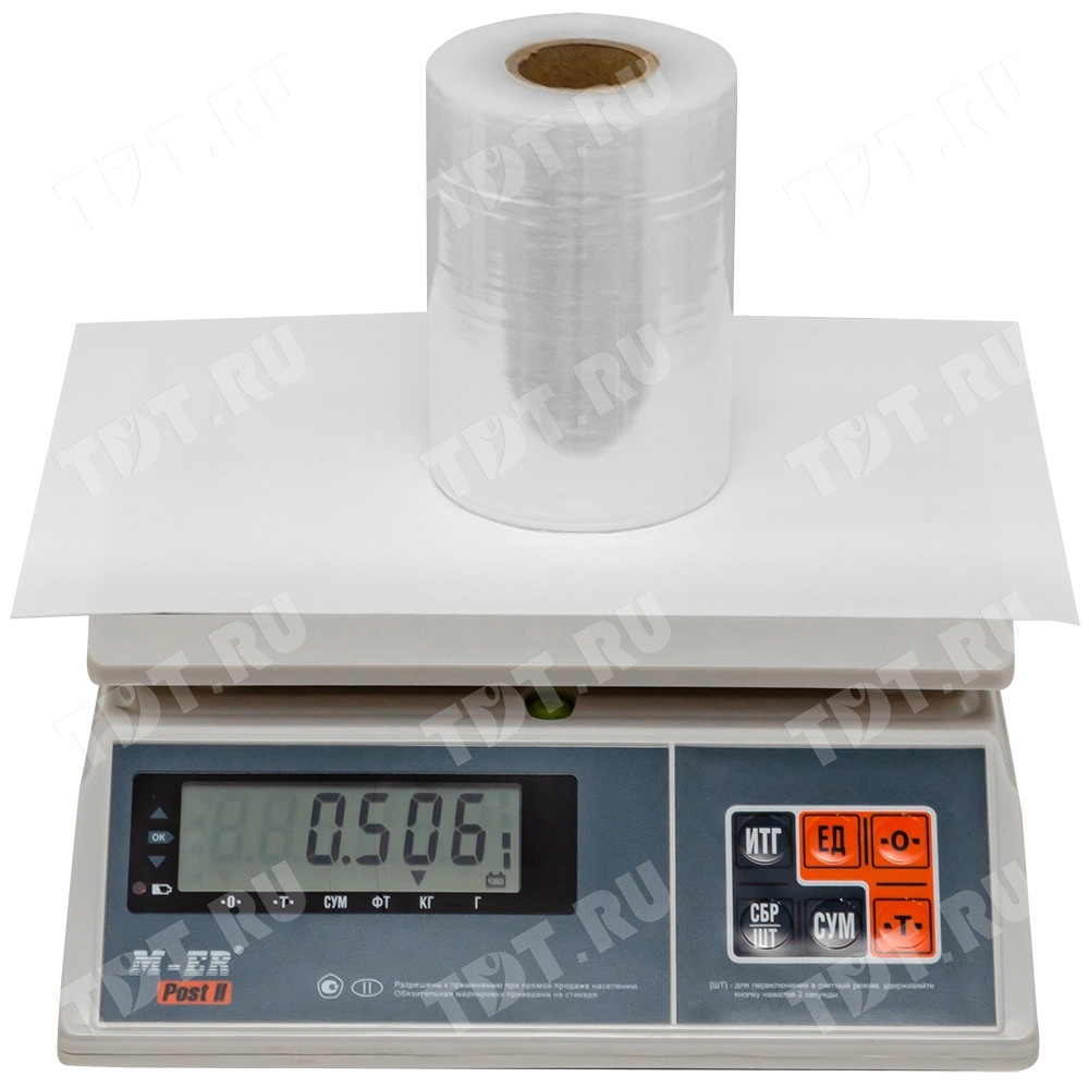 Стрейч пленка прозрачная, микро-ролик, 125 мм, 20 мкм, 0.5 кг, 1 сорт