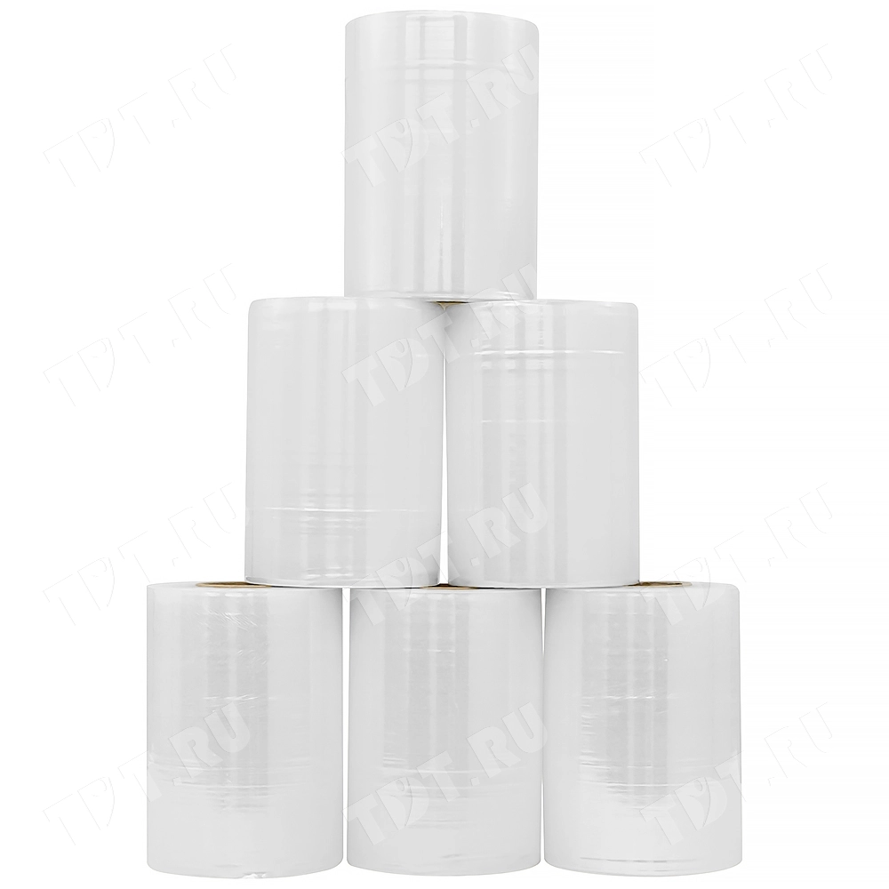 Стрейч пленка прозрачная, микро-ролик, 125 мм, 20 мкм, 0.5 кг, 1 сорт